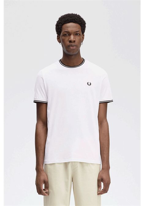 Fred Perry Twin Tipped Tee White Men FRED PERRY | T-shirt | M1588V-100